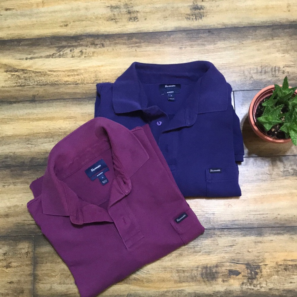 2 Faconnable Mens Polo Size Large